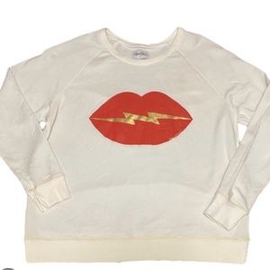 Lauren Moshi light bolt with lips sweatshirt small